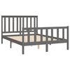 vidaXL Bedframe met hoofdbord massief grenenhout grijs 140x200 cm