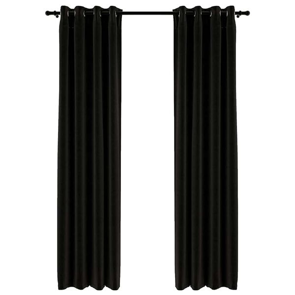 vidaXL Gordijnen linnen-look verduisterend 2 st 140x225 cm antraciet