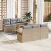 vidaXL Tuin Sofa Set met kussen met opslag 7 pcs Beige Poly Rattan