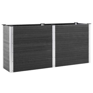 vidaXL Plantenbak verhoogd 200x50x91 cm HKC grijs