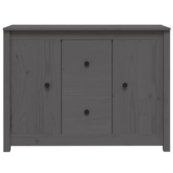 vidaXL Dressoir 100x35x74 cm massief grenenhout grijs