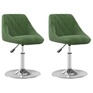 vidaXL Eetkamerstoelen draaibaar 2 st fluweel donkergroen