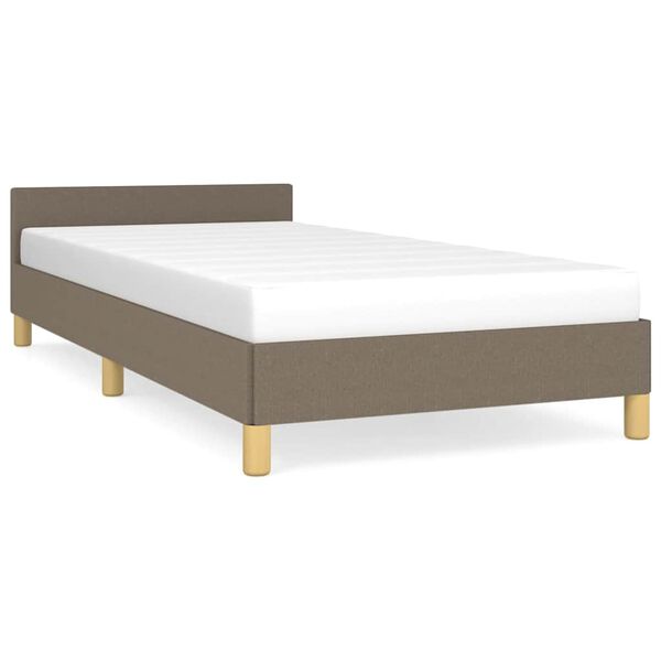 vidaXL Bedframe met hoofdeinde zonder matras 80x200 cm stof taupe