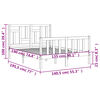 vidaXL Bedframe met hoofdbord massief hout