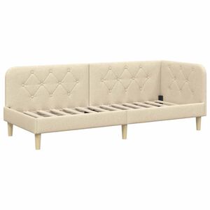 vidaXL Hoekbedframe Cr&egrave;me 80 x 200 cm Stof