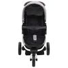 vidaXL Kinderwagen met 3 wielen grijs en zwart