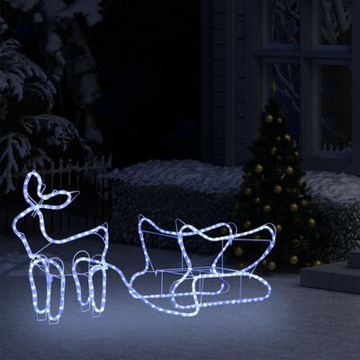 vidaXL Kerstdecoratie rendier en slee 252 LED's