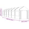 vidaXL Prieel met dak 13,38x2,28x2,69 m polyetheen wit