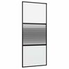 vidaXL Glazen deur 90 x 2 x 205 cm Aluminium Zwart