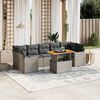 vidaXL 8-delige Loungeset met kussens poly rattan grijs