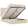 vidaXL Ottoman bed met matras en LED's 140x190cm stof cr&egrave;mekleurig