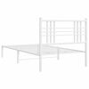 vidaXL Bedframe met hoofdbord metaal wit 90x200 cm