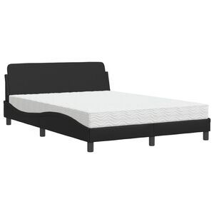 vidaXL Bed met matras "Dover" kunstleer zwart 140x190 cm