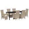 vidaXL Tuin eettafelset 7 st Beige poly rattan