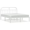 vidaXL Bedframe met hoofdbord metaal wit 160x200 cm