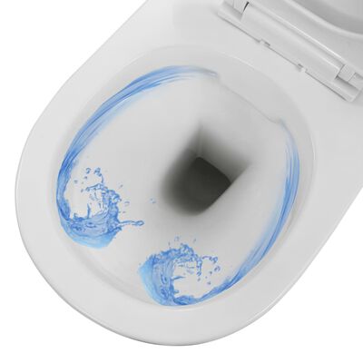dodelijk Rode datum Omleiding vidaXL Hangend toilet randloos keramiek wit online kopen | vidaXL.be