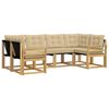 vidaXL Buiten bankenset met kussen 6 pcs Wit en Beige
