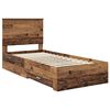 vidaXL Bedframe met hoofdeinde Oudhout 100 x 200 cm Bewerkt hout