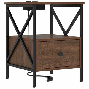 vidaXL Nachtkastje Bruin Eiken 41,5 x 40,5 x 55 cm Bewerkt hout