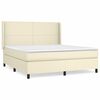 vidaXL Boxspring met matras kunstleer cr&egrave;mekleurig 160x200 cm