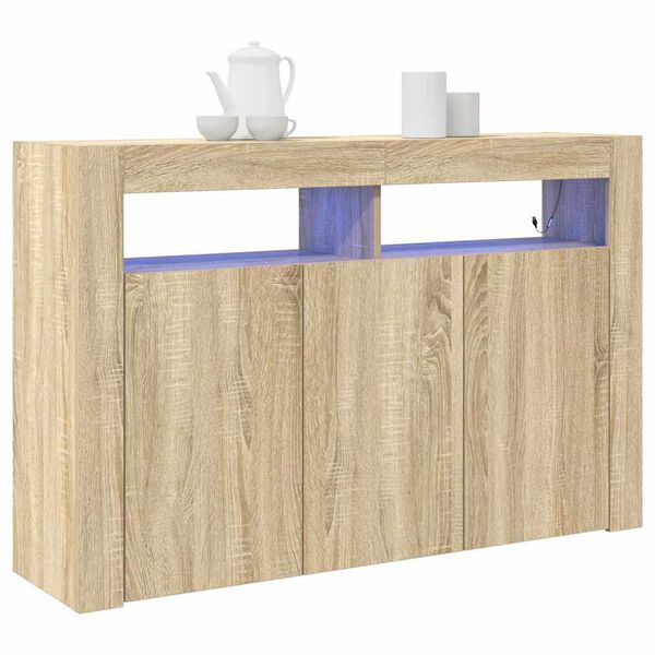 vidaXL Dressoir Sonoma Eiken 116 x 30 x 75 cm Bewerkt hout