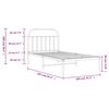 vidaXL Bedframe met hoofdbord metaal wit 100x200 cm