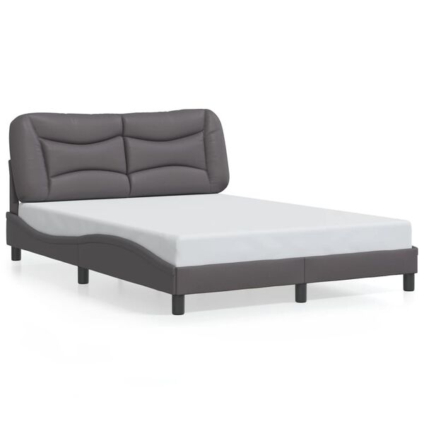 vidaXL Bedframe zonder matras "Hvar" kunstleer grijs 140x200 cm