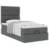 vidaXL Bed met matras 90x200 cm stof donkergrijs