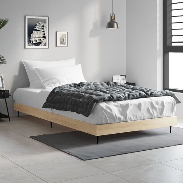 vidaXL Bedframe zonder matras hout sonoma eikenkleurig 90x190 cm