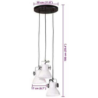 vidaXL Hanglamp 25 W E27 30x30x100 wit