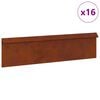 vidaXL Slakkenhekje 16 st 100 x 3,5 x 25 cm weervast staal
