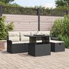 vidaXL Tuin Sofa Set met kussen met opslag 6 pcs Zwart Poly riet