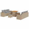vidaXL Tuin Sofa Set Beige en Licht Grijs Poly Rattan