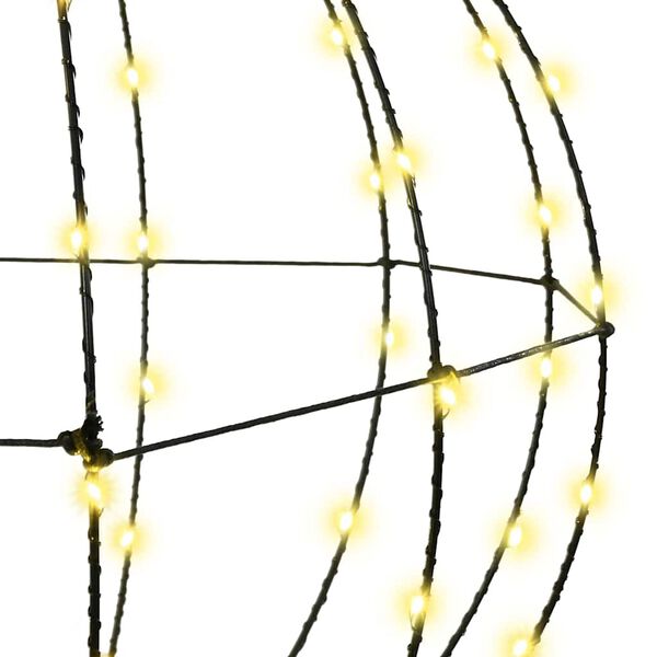 vidaXL Bal met 192 LED 2 pcs Warmwit 43,5 cm Metaal