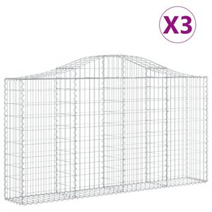 vidaXL Schanskorven 3 st gewelfd 200x30x100/120 cm ijzer