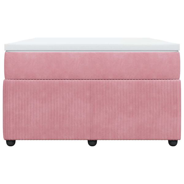 vidaXL Boxspring met matras fluweel roze 120x200 cm