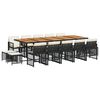 vidaXL 15-delige Tuinset met kussens poly rattan zwart