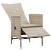 vidaXL 5-delige Tuinset met kussens poly rattan beige