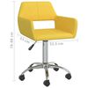 vidaXL Eetkamerstoel draaibaar stof geel