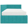 vidaXL Hoekbedframe met Matras met hoofdeinde 2 pcs Turquoise Fluweel