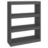 vidaXL Boekenkast/kamerscherm 80x30x103,5 cm massief grenenhout grijs