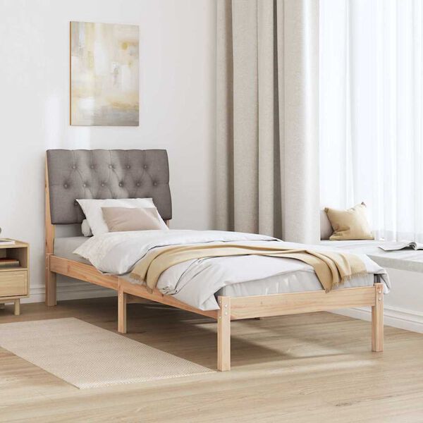 vidaXL Bedframe met Gevoerd Hoofdgedeelte Bruin 75 x 190 cm