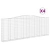 vidaXL Schanskorven 4 st gewelfd 400x30x140/160 cm ijzer