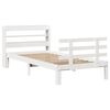 vidaXL Bedframe met hoofdbord massief grenenhout wit 75x190 cm