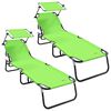 vidaXL Opvouwbare zonnebed 2 pcs Groen 190 x 57 x 81 cm oxford