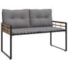 vidaXL Houten Laag Bank 114 x 55 x 77 cm Lichtgrijs Rechthoekig