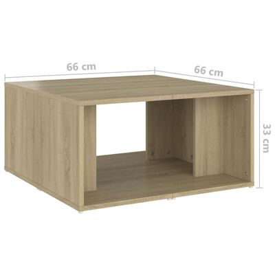 vidaXL Salontafels 4 st 33x33x33 cm bewerkt hout sonoma eikenkleurig