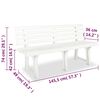 vidaXl Tuinbank 145,5 cm kunststof wit