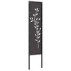 vidaXL Tuin Privacy Screen Bloemen Zwart 32 x 140 cm Koudgewalst staal