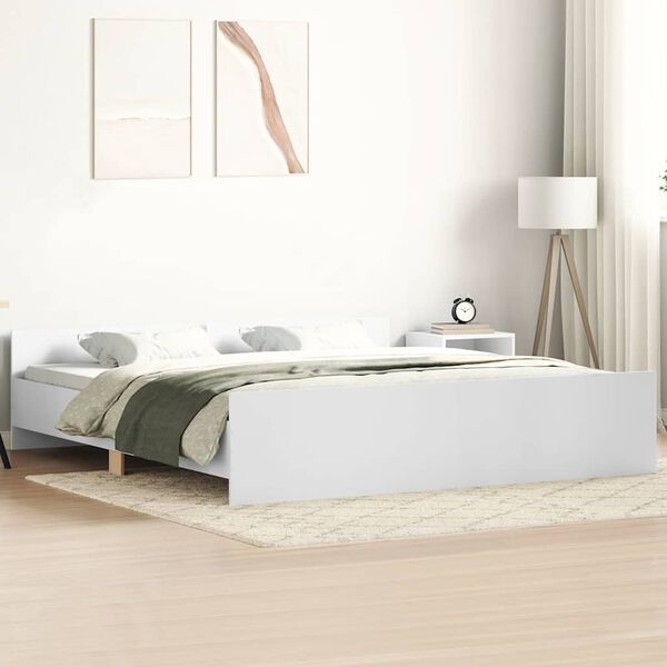 vidaXL Bedframe met hoofd- en voeteneinde wit 180x200 cm